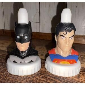 Batman Black & Superman Good 2 Grow Juice Bottle Toppers DC Comics
